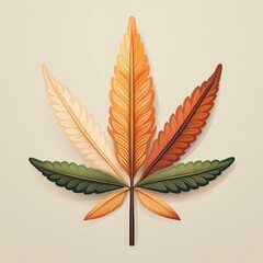 Cannabis Leaf with Fall Colors