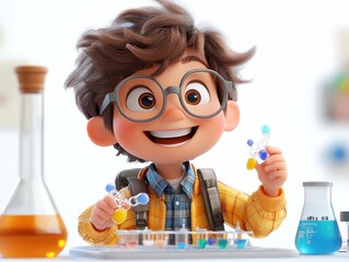 Young Scientist Discovering New Molecules