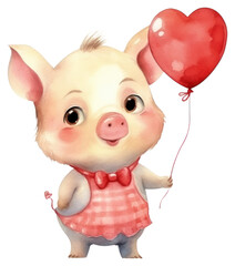 Poster - PNG Pig balloon cute representation.