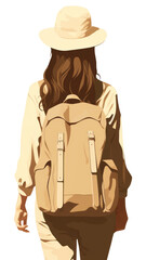 Poster - PNG Female traveler backpack adult bag.