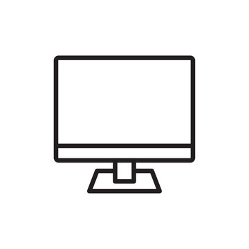 Computer screen icon Simple thin outline