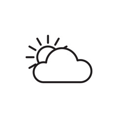 partially cloudy icon simple thin outline
