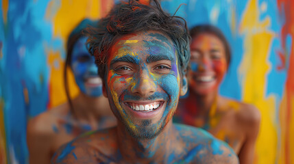 portrait of a person with painted face