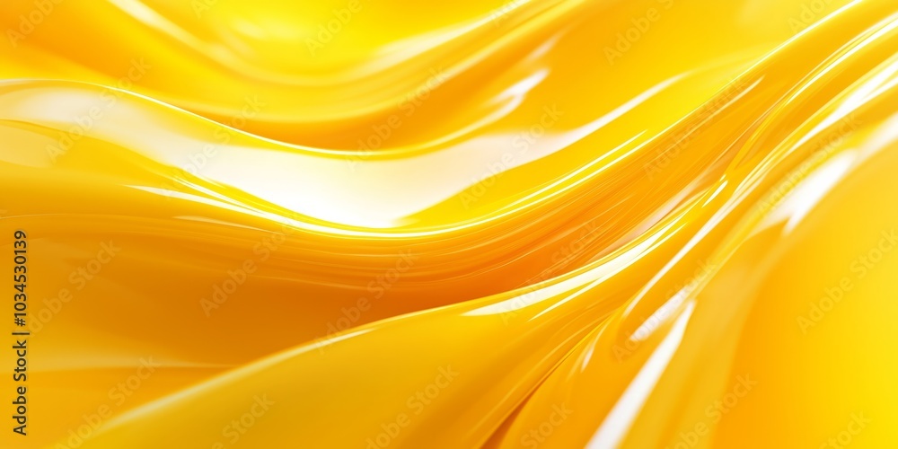 Abstract wavy yellow background with flowing lines and soft textures ...