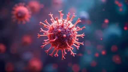 Poster - Dive into a captivating representation of a virus, illustrating its fascinating structure and vibrant colors, revealing the wonders of microscopic life and science.