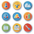 © Pirinda - Colorful Round Buttons with Business Icons