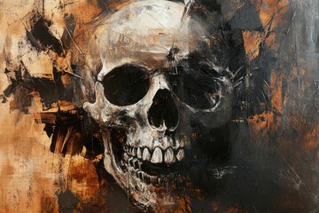 Wall Mural - Still life with human skull the abstract image - generative ai