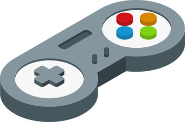 Poster - Gamepad icon. Isometric wireless game joystick symbol