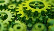 © Elzerl - Pile of green gear abstract wallpaper background