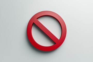 A red circle with a white line in the middle, prohibition sign or symbol