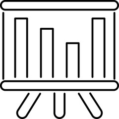 Poster - business report line icon. presentation screen symbol
