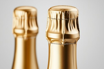 Two champagne bottles with gold tops