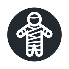 Halloween evil bandage mummy character vector icon design