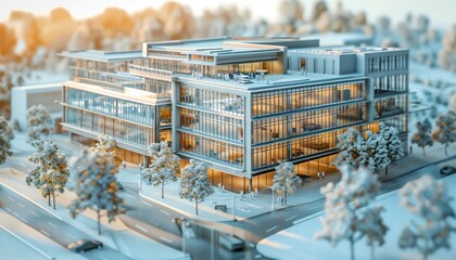 Poster - Innovative laser-generated model of a contemporary commercial building