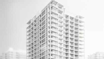 Poster - Highrise building model created from laser technology for architectural visualization