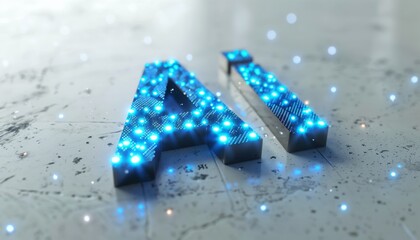 Poster - Innovative ai logo typography on a bright white background with blue accents