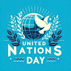 united nation day with blue background