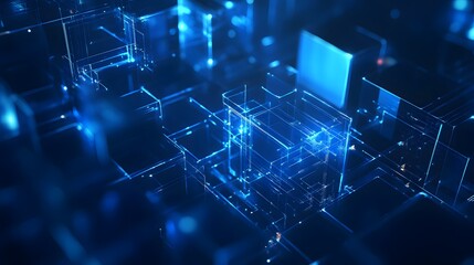 Abstract blue technology, business or science background. 