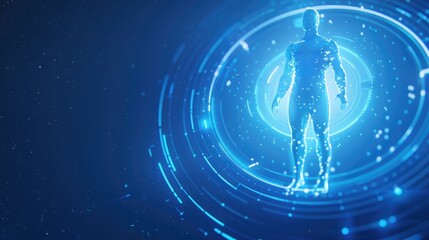 Poster - Illuminated Figure in a Glowing Sphere of Light