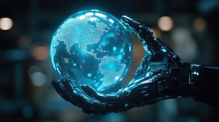 Poster - Futuristic Technology and Global Connectivity in a Robotic Hand