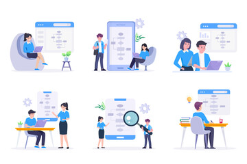 workflow diagram or model design, flowchart to get result Illustration.