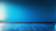 © Kind Bee Studio - Empty blue room with wooden floor.