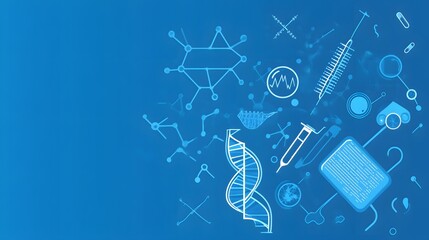 Wall Mural - medical science blue banner. 