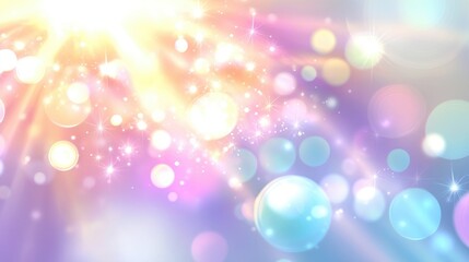 Poster - contemporary abstract bokeh and lens flare design elements on a light background vector illustration