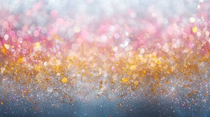 Poster - elegant background featuring shades of silver gold and pink adorned with glitter sparkles and stars