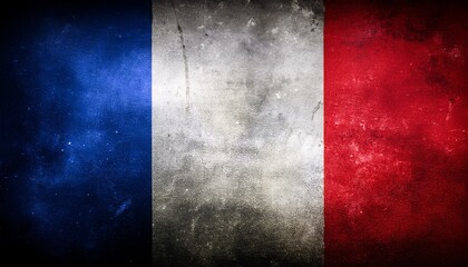 古いビンテージのフランスの国旗(Old grunge vintage France flag.)
