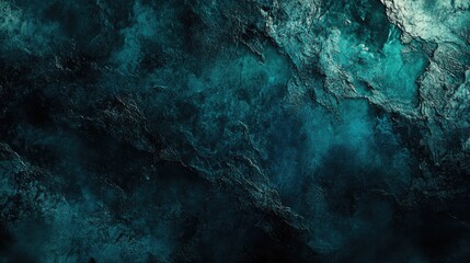 Poster - Dark abstract textured background featuring shades of blue green and black resembling painted stone or concrete ideal for banners with space for text