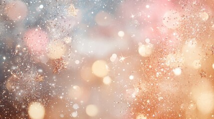 Poster - elegant background featuring shades of silver gold and pink adorned with glitter sparkles and stars
