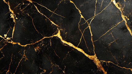 Poster - Luxurious black and gold marble texture background