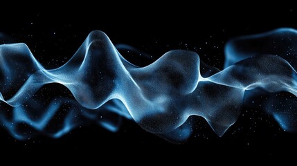 Poster - Modern and minimalist blue sound wave graphic featuring dynamic visual effects and innovative design ideal for concepts related to digital art and music