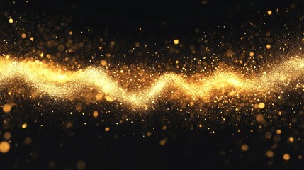 Poster - gold shimmering glitter sound wave effect