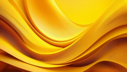 Abstract bright yellow background with dynamic 3D lines and soft shadows, featuring lemon and orange hues, perfect for business events, parties, and celebrations