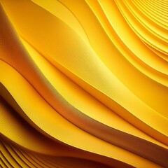 Abstract bright yellow background with dynamic 3D lines and soft shadows, featuring lemon and orange hues, perfect for business events, parties, and celebrations