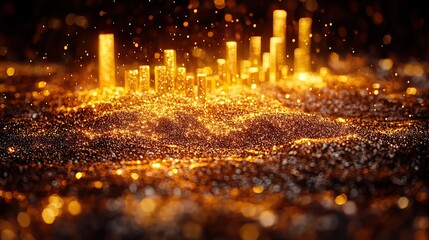 Poster - golden stock market graph symbolizes gold investment trends and financial growth.image