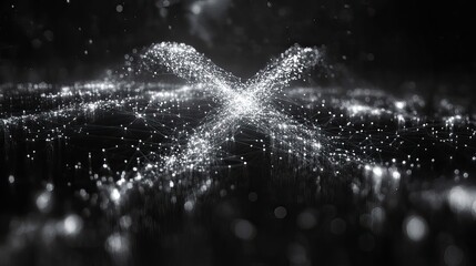 Poster - large white x on black background symbolizes the intersection of ideas and connections on social medi platforms.stock image