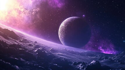 Wall Mural - image of outer space in a 3d cartoon rendering mixed media