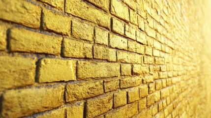 Poster - 3D rendering of a yellow brick wall