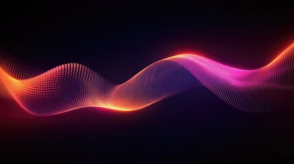 Poster - Abstract textured background featuring a neon glowing wave line creating an energetic light motion effect suitable for wallpaper or design purposes