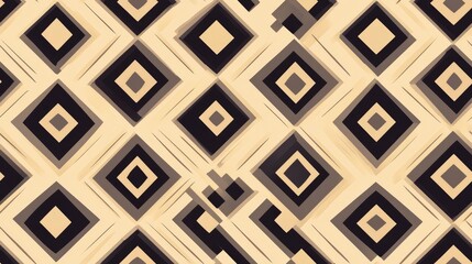 Poster - Seamless geometric pattern created from repetitive simple shapes Raster illustration suitable for interior design backgrounds cards and the textile industry