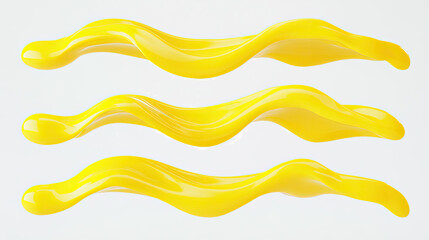 Poster - Dynamic Yellow Liquid Splashes on a Clear Background Generative AI