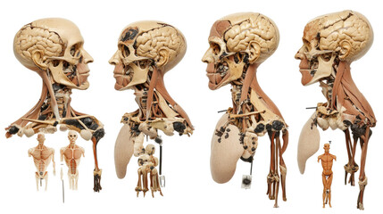 Poster - Male Human Body Anatomical Models on Transparent Background Generative AI