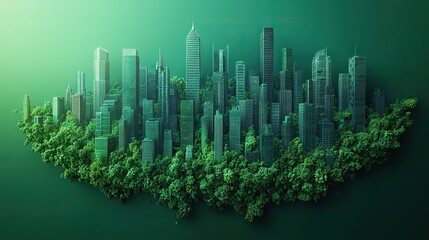 Poster - thriving green investment ecosystem showcasing sustainable growth and development emphasizing eco friendly practices and renewable energy solutions.stock image