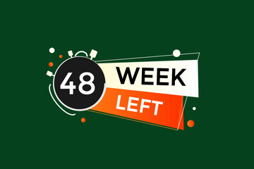 48 week left, icon, stile, timer, countdown, clock, time,  background, template, 48 week left countdown, sticker, left banner, business, sale, label button
