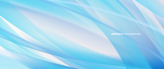 Poster - blue abstract background with round objects overlapping each other forming a subtle and beautiful pa
