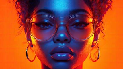 Poster - vibrant gen z style virtual influencer avatar showcasing ai generated facial features and trendy fashion elements perfect for illustrating modern digital personas and social medi trends