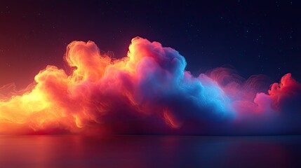 Poster - abstract cloud with geometric shapes and vibrant colors representing digital transformation in modern and colorful style.illustration